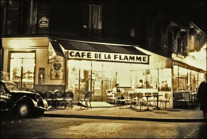 Cafe de la Flamme (near the Arc de Triomphe) by Maurice Sapiro, Paris, 1956