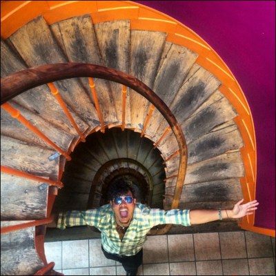 Peter Brack at the Woodstock Hostel (Photo by Riley Brack)